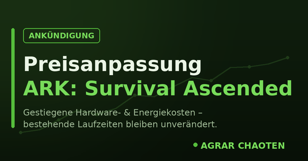 Preisanpassung bei ARK: Survival Ascended und Evolved Servern