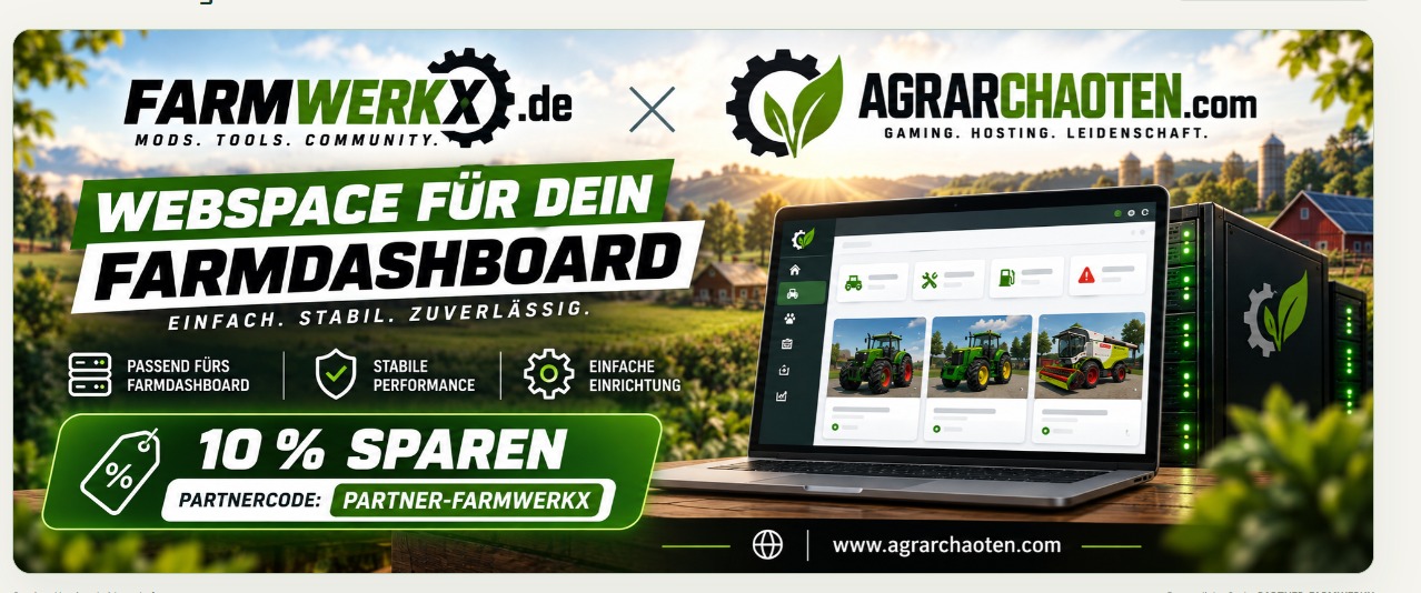 Neu: Webspace für dein FarmDashboard – zusammen mit FarmwerkX